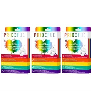 PRIDEFUL 5Pc Facial Sheet Mask Set of 3 + FREE BATH BOMBS